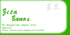 zita banos business card